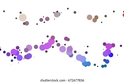 Light Multicolor, Rainbow vector banner with circles, spheres. Abstract spots. Background of Art bubbles in halftone style with colored gradient.
