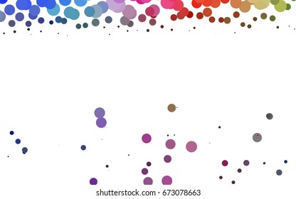 Light Multicolor, Rainbow vector banner with circles, spheres. Abstract spots. Background of Art bubbles in halftone style with colored gradient.