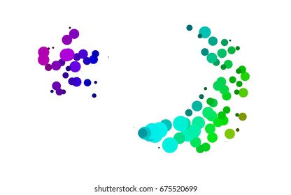 Light Multicolor, Rainbow vector banner with circles, spheres. Abstract spots. Background of Art bubbles in halftone style with colored gradient.