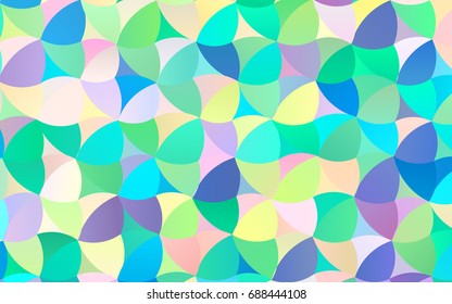 Light Multicolor, Rainbow vector banner with circles, spheres. Abstract spots. Background of Art bubbles in halftone style with colored gradient.