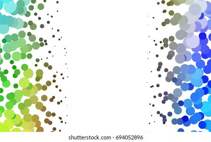 Light Multicolor, Rainbow vector banner with circles, spheres. Abstract spots. Background of Art bubbles in halftone style with colored gradient.