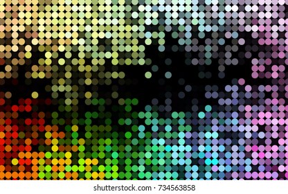 Light Multicolor, Rainbow vector banner with circles, spheres. Abstract spots. Background of Art bubbles in halftone style with colored gradient.