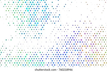 Light Multicolor, Rainbow vector banner with circles, spheres. Abstract spots. Background of Art bubbles in halftone style with colored gradient.