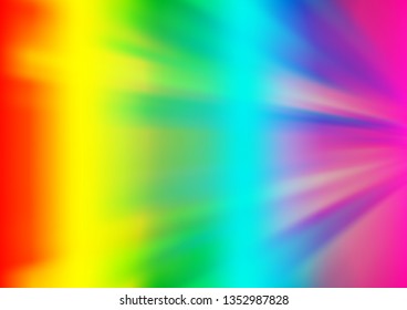 Light Multicolor, Rainbow vector blurred and colored background. Glitter abstract illustration with an elegant design. The template can be used for your brand book.