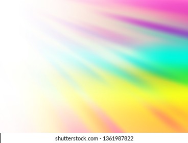 Light Multicolor, Rainbow vector blurred shine abstract template. Colorful illustration in abstract style with gradient. Brand new style for your business design.