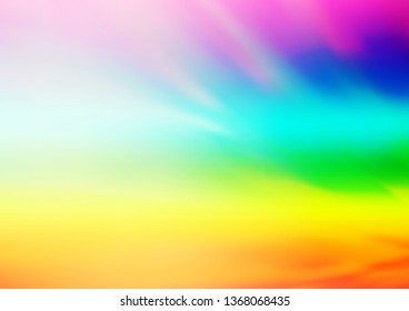 Light Multicolor, Rainbow vector blurred and colored template. Glitter abstract illustration with an elegant design. The best blurred design for your business.