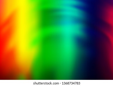 Light Multicolor, Rainbow vector blurred and colored background. Colorful abstract illustration with gradient. The background for your creative designs.