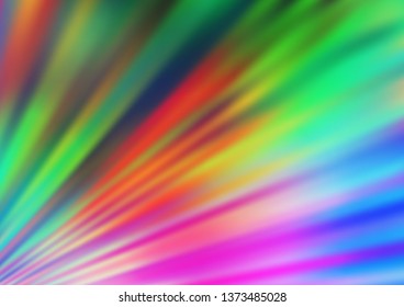 Light Multicolor, Rainbow vector blurred shine abstract background. A completely new color illustration in a bokeh style. The template for backgrounds of cell phones.
