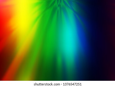 Light Multicolor, Rainbow vector blurred shine abstract template. A completely new color illustration in a bokeh style. Brand new design for your business.