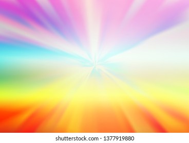 Light Multicolor, Rainbow vector blurred shine abstract template. Glitter abstract illustration with an elegant design. A completely new template for your design.