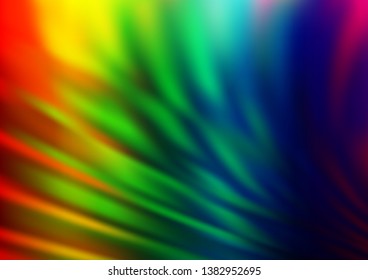 Light Multicolor, Rainbow vector blurred background. A completely new color illustration in a bokeh style. The template can be used for your brand book.