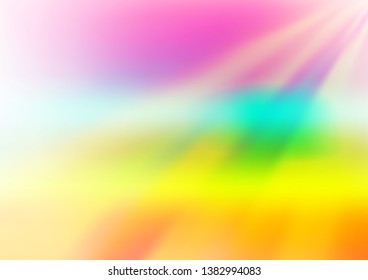 Light Multicolor, Rainbow vector blurred bright background. Modern geometrical abstract illustration with gradient. A completely new template for your design.