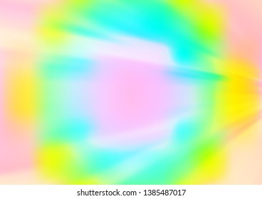 Light Multicolor, Rainbow vector blurred shine abstract background. Glitter abstract illustration with an elegant design. A completely new template for your design.