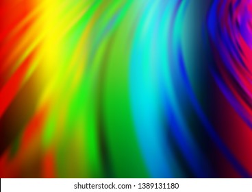 Light Multicolor, Rainbow vector blurred shine abstract template. Modern geometrical abstract illustration with gradient. The blurred design can be used for your web site.