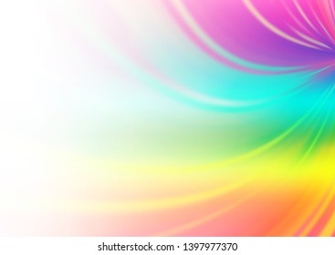 Light Multicolor, Rainbow vector blurred bright background. Modern geometrical abstract illustration with gradient. Brand new style for your business design.
