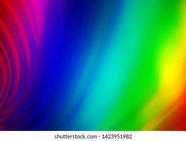 Light Multicolor, Rainbow vector blurred shine abstract background. A completely new color illustration in a bokeh style. The template can be used for your brand book.