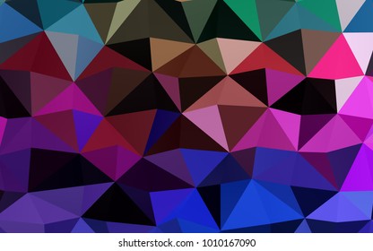 Light Multicolor, Rainbow vector blurry triangle template. A sample with polygonal shapes. A new texture for your design.