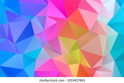 Light Multicolor, Rainbow vector blurry triangle pattern. Creative geometric illustration in Origami style with gradient. A new texture for your design.