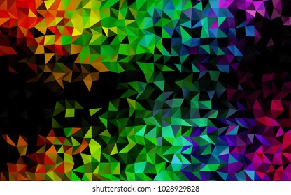 Light Multicolor, Rainbow vector blurry triangle template. Glitter abstract illustration with an elegant design. Triangular pattern for your business design.