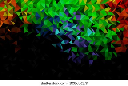 Light Multicolor, Rainbow vector blurry triangle template. A sample with polygonal shapes. Triangular pattern for your business design.