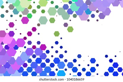 Light Multicolor, Rainbow vector blurry hexagon background design. Geometric background in Origami style with gradient. 