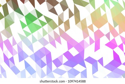 Light Multicolor, Rainbow vector blurry triangle pattern. Glitter abstract illustration with an elegant design. Brand new style for your business design.