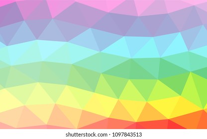 Light Multicolor, Rainbow vector blurry triangle template. Geometric illustration in Origami style with gradient.  A completely new design for your business.