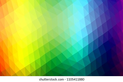 Light Multicolor, Rainbow vector blurry hexagon texture. Creative geometric illustration in Origami style with gradient. Brand new design for your business.