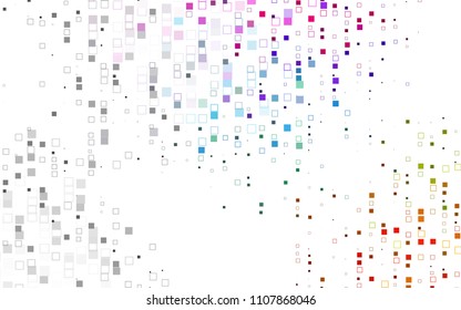 Light Multicolor, Rainbow vector blurry rectangular background. Geometric background in square style with gradient. The pattern can be used for brand-new background.
