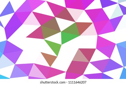 Light Multicolor, Rainbow vector blurry hexagon blurry triangle. Triangular geometric sample with gradient.  The template can be used as a background for cell phones.