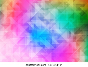 Light Multicolor, Rainbow vector blurry hexagon texture. Creative geometric illustration in Origami style with gradient. The polygonal design can be used for your web site.