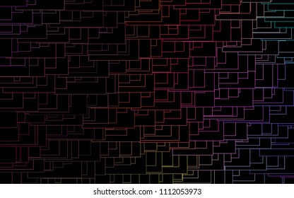 Light Multicolor, Rainbow vector blurry rectangular background. Geometric background in square style with gradient. The pattern can be used for brand-new background.