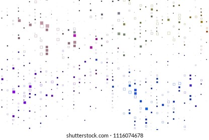 Light Multicolor, Rainbow vector blurry rectangular background. Geometric background in square style with gradient. The pattern can be used for brand-new background.