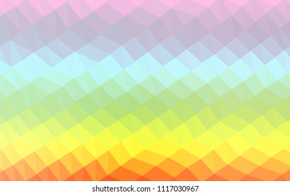 Light Multicolor, Rainbow vector blurry hexagon texture. Modern geometrical abstract illustration with gradient. The best triangular design for your business.