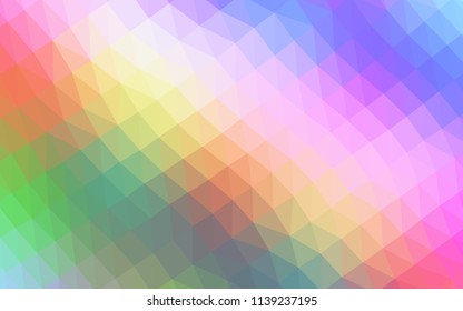 Light Multicolor, Rainbow vector blurry hexagon template. Modern geometrical abstract illustration with gradient. The polygonal design can be used for your web site.