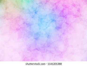 Light Multicolor, Rainbow vector blurry hexagon background. Modern geometrical abstract illustration with gradient. Brand new style for your business design.