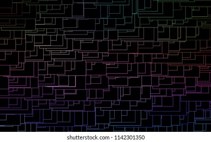 Light Multicolor, Rainbow vector blurry rectangular background. Geometric background in square style with gradient. The pattern can be used for brand-new background.