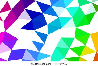 Light Multicolor, Rainbow vector blurry hexagon blurry triangle. Colorful abstract illustration with gradient. Brand new style for your business design.