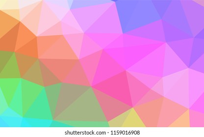 Light Multicolor, Rainbow vector blurry hexagon texture. Creative geometric illustration in Origami style with gradient. Triangular pattern for your business design.