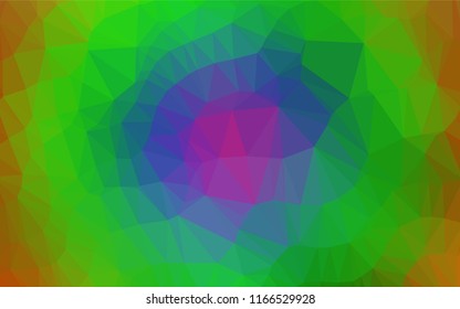 Light Multicolor, Rainbow vector blurry hexagon template. A sample with polygonal shapes. The polygonal design can be used for your web site.