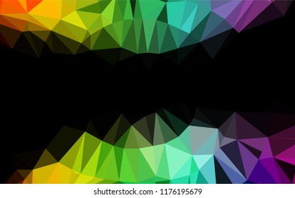Light Multicolor, Rainbow vector blurry hexagon pattern. Geometric illustration in Origami style with gradient.  Brand new style for your business design.