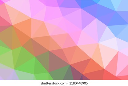 Light Multicolor, Rainbow vector blurry hexagon pattern. Creative illustration in halftone style with gradient. The template can be used as a background for cell phones.