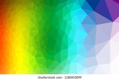 Light Multicolor, Rainbow vector blurry hexagon template. Geometric illustration in Origami style with gradient.  Brand new style for your business design.