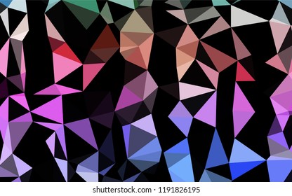 Light Multicolor, Rainbow vector blurry hexagon texture. Brand new colored illustration in blurry style with gradient. Triangular pattern for your business design.