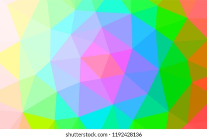 Light Multicolor, Rainbow vector blurry hexagon template. Shining colored illustration in a Brand new style. The textured pattern can be used for background.