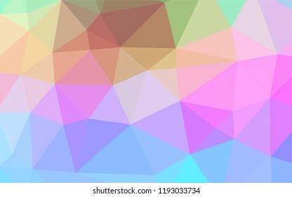 Light Multicolor, Rainbow vector blurry hexagon pattern. Creative illustration in halftone style with gradient. A completely new design for your business.