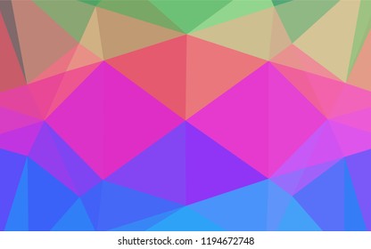 Light Multicolor, Rainbow vector blurry hexagon pattern. Shining illustration, which consist of triangles. The polygonal design can be used for your web site.
