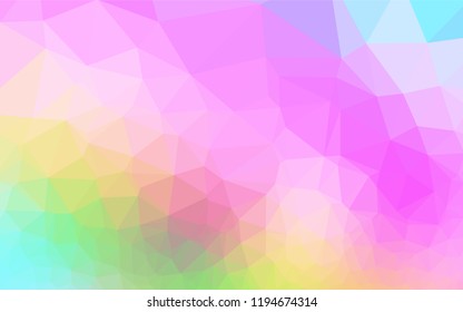 Light Multicolor, Rainbow vector blurry hexagon template. Colorful abstract illustration with gradient. The best triangular design for your business.