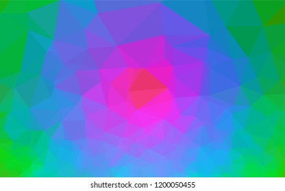 Light Multicolor, Rainbow vector blurry hexagon pattern. Creative illustration in halftone style with gradient. Brand new style for your business design.