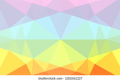 Light Multicolor, Rainbow vector blurry hexagon template. Geometric illustration in Origami style with gradient.  Brand new style for your business design.